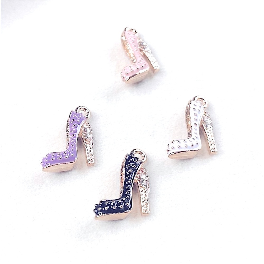 Crystal Rhinestone High Heel dangle Earrings Platform Stiletto 1.5” White - Picture 5 of 13